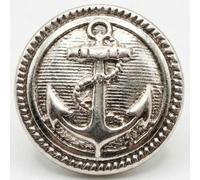 Silver Anchor Metallic Shank Buttons 18mm 10 Pack