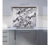 Silver And Black Quartz Effect Kitchen Splashback Warren Reed - Designer Grey 600mm x 650mm