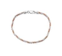 Silver And Rose Gold Plated Sparkle Twist Bracelet - 7.5in - F1477