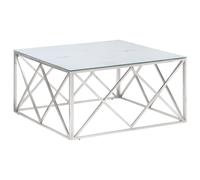 Coffee Table End Table Sofa Table Stainless Steel and Tempered Glass vidaXL