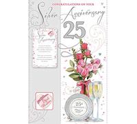 Silver Anniversary Congratulations Card - 25 Years with Keepsake Card