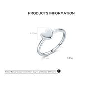 Silver Anniversary Wedding Band for Women 925, Heart Wedding Ring Engraved for Her Size N 1/2