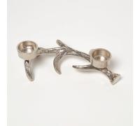 Silver Antler Dual Tea Light Holder