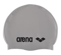 (Silver) Arena Junior Senior Classic Silicone Childrens Kids Cap Swimming Pool Hat