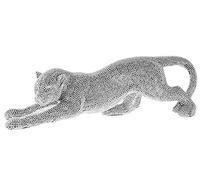 Silver Art Diamante glittering Cheetah Leopard Ornament Decoration (Large)