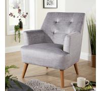 Home Source Arta Accent Chair Armchair Occasional Sofa Modern Upholstered Seating in Silver Home Source Silver