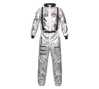 Silver Astronaut Costume Adult for Men Cosplay Costumes Spaceman Jumpsuit Space Suit Outfit Halloween S