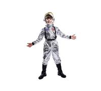 Silver Astronaut Costume Child Unisex Space Costume Children, Cosmonaut Jumpsuit Space with Astronaut Helmet Spacer Costume Role Play Astronaut Suit Spacewalk Outfit for Halloween and Carnival
