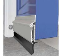 Silver Auto Seal Aluminium Door Draught Excluder Automatic Weather Bar Rain Deflector