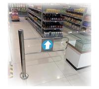 Silver Automatic Closing Access Gate - Removable 54.6 cm Wide Single Swing Barrier - Perfect for Entrances, Import/Export, and Space Partitioning.