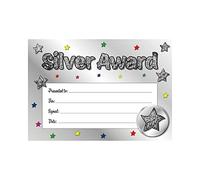 Silver Award Sparkly Holographic Certificate from SuperStickers