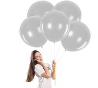 Silver Balloons 18 inch Large Balloon,5pc Big Balloon Silver Thick Natural LatexBalloon,PartyBalloons for Kids,Helium Balloons for Baby Shower Wedding Anniversary Festival Birthday Party Decorations