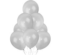 Silver Balloons 50 Pack, Large 12 Inch Thick Latex Biodegradable Helium Party Balloons for Birthday, Wedding, Baby Shower, Valentine's Day Events Decoration for Balloon Arch Garland