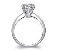 Silver Band Rings for Woman, The Promise Ring with 0.7Ct Lab Grown Diamond 9K White Gold Size I 1/2