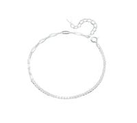 Silver Bangles，Adjustable Spring Clasp Fashion High-End 925 Sterling Silver Diamond Box Chain Bracelet, Energy Jewellery for Women Silver