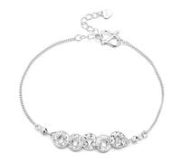 Silver Bangles，Adjustable Spring Clasp Fashion High-End S925 Sterling Silver Broken Ice Five Emperors Coins Qian Bracelet, Energy Jewellery for Women Men Silver