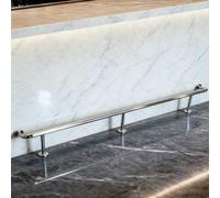 Silver Bar Foot Rail 60 65 70 75 80 85 90 95 100 105 110 115 cm, Undercounter Foot Rest for Bar/Kitchen Island/Home, Small Foot Railing(12.6ft/384cm)