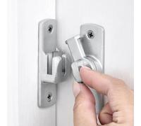 Silver Barn Door Latches, 90/180 Degree Locks, Aluminum Alloy Right-Angle, Flip-Type Door Latch Hardware, Cabinet Safety Sliding Latches, Barn Doors, Bathroom Doors