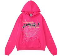 Silver Basic 100% Cotton Spider Web Hoodie for Men/Women Worldwide Spider Web Prints Sweatshirt Spider Hoodie Y2K XXL,Pink-1