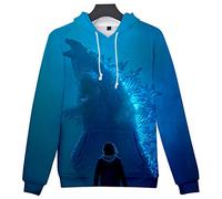 Silver Basic 3D Dragon Hoodie for Boys Monster Dinosaur Prints Sweatshirt for Movie Fans