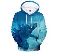 Silver Basic 3D Dragon Hoodie for Boys Monster Dinosaur Prints Sweatshirt for Movie Fans