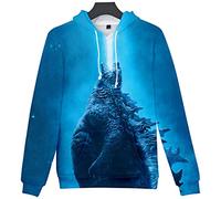 Silver Basic 3D Dragon Hoodie for Boys Monster Dinosaur Prints Sweatshirt for Movie Fans