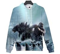 Silver Basic 3D Dragon Hoodie for Boys Monster Dinosaur Prints Sweatshirt for Movie Fans