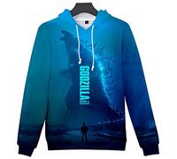 Silver Basic 3D Dragon Hoodie for Boys Monster Dinosaur Prints Sweatshirt for Movie Fans