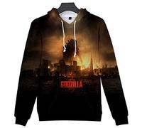Silver Basic 3D Dragon Hoodie for Boys Monster Dinosaur Prints Sweatshirt for Movie Fans