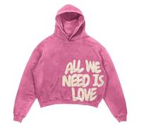 Silver Basic All We Need Is Money Hoodie for Men/Women Funny All We Need Is Love Prints Sweatshirt Y2K Hoodie