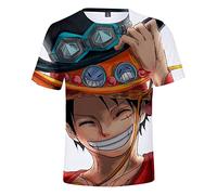Silver Basic Boys Fashion 3D Printed T Shirt Inspired by Anime One Piece Tshirt Pirate Hunter Straw Hat Captain Luffy T-Shirt Summer Tops S,75Ace-1