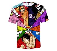 Silver Basic Boys Fashion 3D Printed T Shirt Inspired by Anime One Piece Tshirt Pirate Hunter Straw Hat Captain Luffy T-Shirt Summer Tops L,313Pirate Flag-1