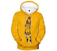 Silver Basic Boys Fashion Hoodie with Famous Basketball Player Graphic Full Body 3D Print Basketball Souvenir Jersey 24 Pullover Jumper 3XL,Yellow Jersey -4