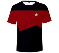 Silver Basic Boys Tshirt Deep Space Nine Uniform Voyager Costume Captain Kirk Spock Cosplay for Teens XL,Picard Uniform-1