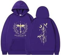 Silver Basic Casual Fashion Printed Hoodie Unisex Long Sleeve Sweatshirt Retro printed drawstring hoodie with pockets-Purple-2XL1