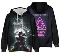 Silver Basic Five Nights at Fre-ddy's Hoodie for Adults Men/Women Popular Videogame FNAF Cosplay Clothes for Game Fans M,H-1