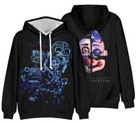 Silver Basic Five Nights at Fre-ddy's Hoodie for Adults Men/Women Popular Videogame FNAF Cosplay Clothes for Game Fans L,C-1