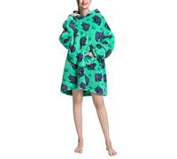 Silver Basic Giant Hoodie Blanket Avocado for Men One Size Sherpa Wearable Blanket Hoodie Warm Fluffy TV Blanket with Hood and Big Pocket, Hippo-1
