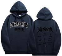 Silver Basic Girl's Kpop Stray Kids Hoodie Rock Star 2023 New Music Album 5 Star Sweatshirt for Music Fans 3XL,Deep Blue-1