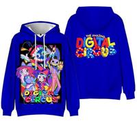 Silver Basic Kids Size The Amazing Digital Circus Hoodie for Boys/Girls Pomni Cosplay Long Sleeve Sweatshirt J-1,1601