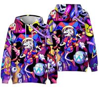 Silver Basic Kids Size The Amazing Digital Circus Hoodie for Boys/Girls Pomni Cosplay Long Sleeve Sweatshirt I-1,1501