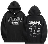 Silver Basic Kpop Stray Kids Hoodie for Women Album Rock Star Support Clothes Y2K Hoodie Christmas Jumper