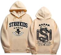 Silver Basic Kpop Stray Kids Hoodie for Women/Girls Concert Support Merch Hoodie for Music Fans Christmas Jumper 4XL,Khaki-3