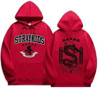 Silver Basic Kpop Stray Kids Hoodie for Women/Men Fashion Unisex Hoodie 2023 New Album 5 Star Hoodie Fashion Dragon Hoodie Sweatshirt M,Red-1