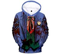 Silver Basic Mens Fashion 3D Printed Hoodie Long Sleeve Sweatshirt Halloween Costume Horror Clown Cosplay Costume 2XL,5189Blue Blood-2