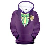 Silver Basic Mens Fashion 3D Printed Hoodie Long Sleeve Sweatshirt Halloween Costume Horror Clown Cosplay Costume 4XL,5184Purple-2