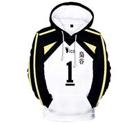 Silver Basic Mens Haikyuu Hoodie Fashion Sportswear Sweatshirt Hinata Shoyo Cosplay Costume Haikyuu Uniform Jumper for Boys and Men L,Fukurodani No.1-2