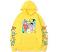 Silver Basic Men's Heartstopper Hoodie Merch Nick and Charlie Graphic Prints Sweatshirt for TV Manga Fans XL,Yellow-1