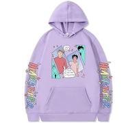 Silver Basic Men's Heartstopper Hoodie Merch Nick and Charlie Graphic Prints Sweatshirt for TV Manga Fans