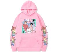 Silver Basic Men's Heartstopper Hoodie Merch Nick and Charlie Graphic Prints Sweatshirt for TV Manga Fans M,Pink-1